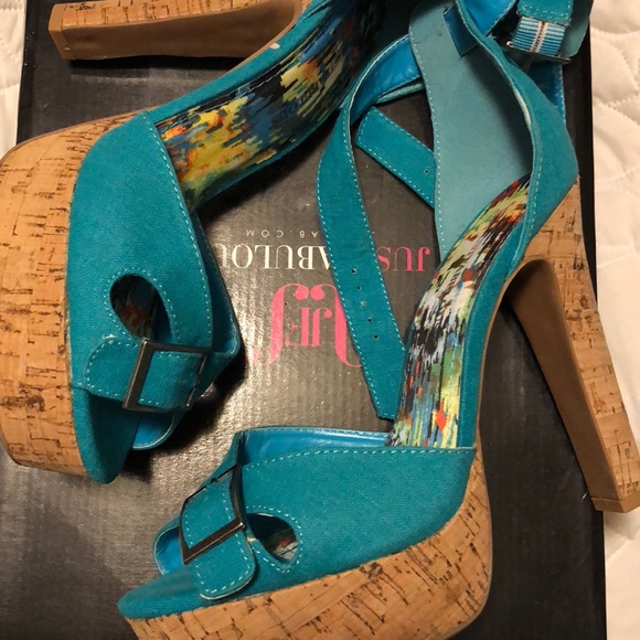 Justfab Teal Rashida pump - Picture 3 of 3